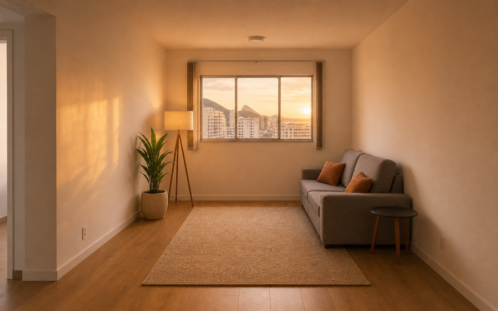 Depois: ambiente renovado com piso laminado Lamiart